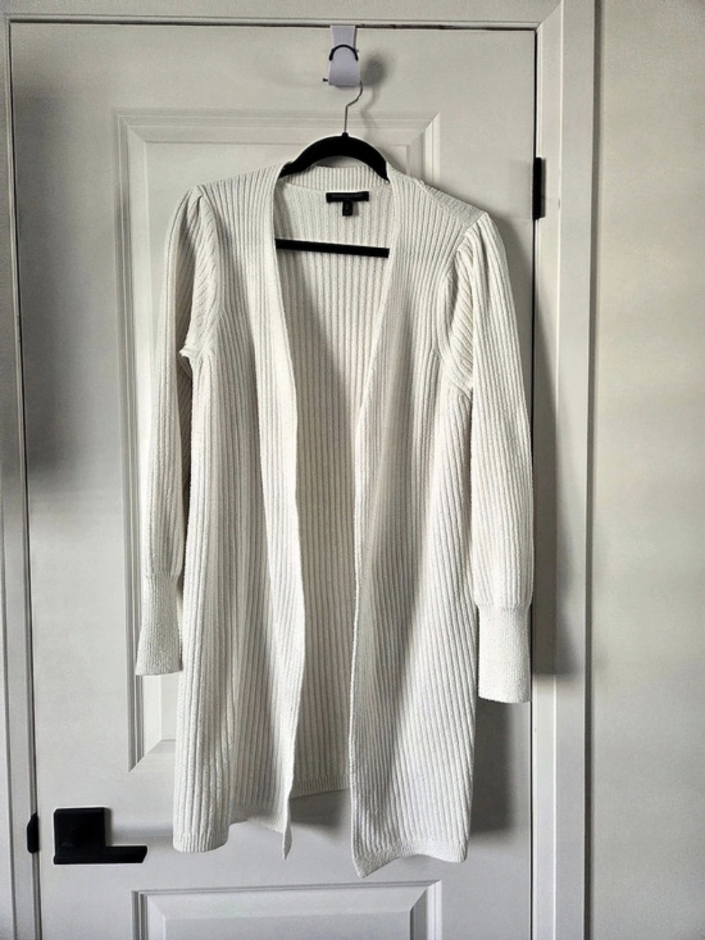 Banana Republic Ribbed Open Front Cardigan in White Size Small